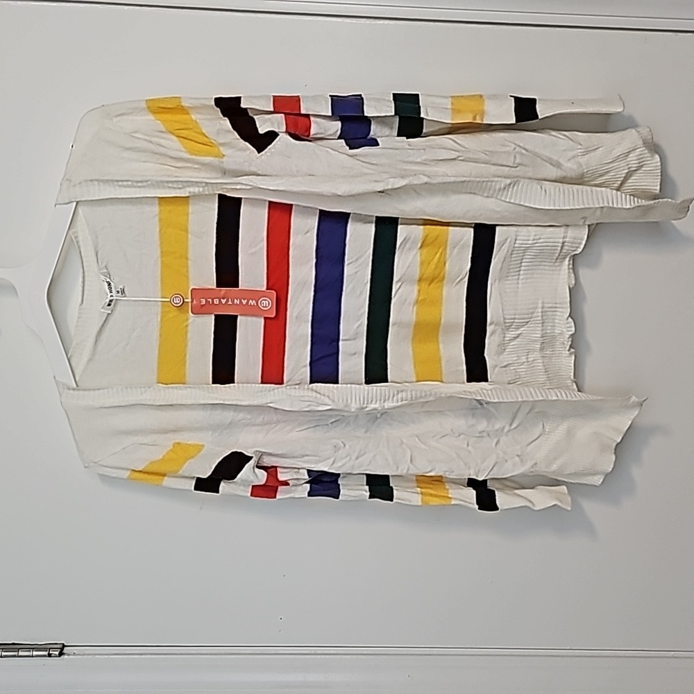 White with stripes cardiga